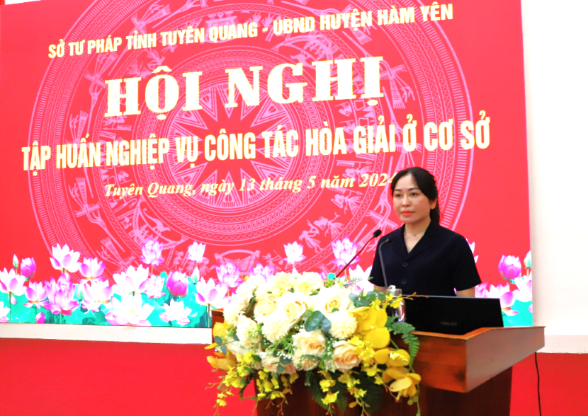Sở Tư pháp tổ chức tập huấn nghiệp vụ công tác Hòa giải ở cơ sở tại huyện Hàm Yên